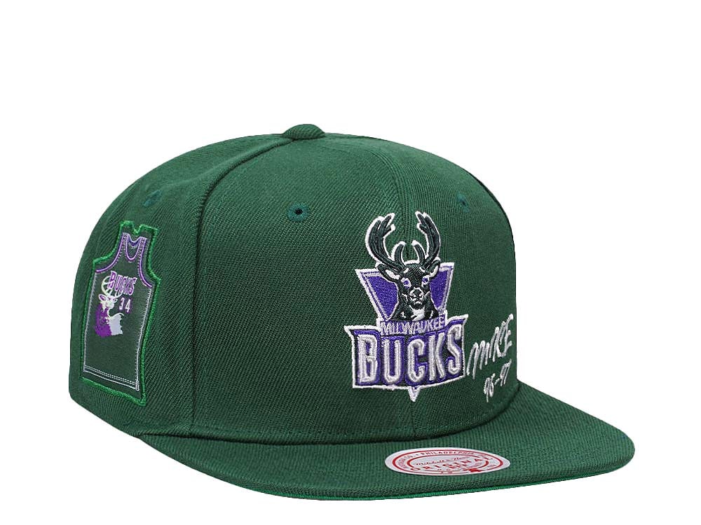 Mitchell & Ness Milwaukee Bucks Jersey Love Hardwood Classic Snapback Gorra