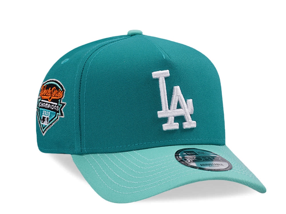 New Era Los Angeles Dodgers World Series Champions Green Two Tone Edition 9Forty A Frame Snapback Gorra