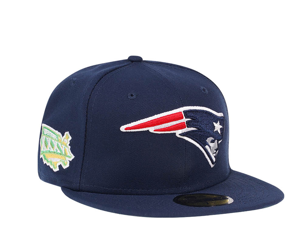 New Era New England Patriots Citruspop Patch Super Bowl XXXV 59fifty Fitted Gorra