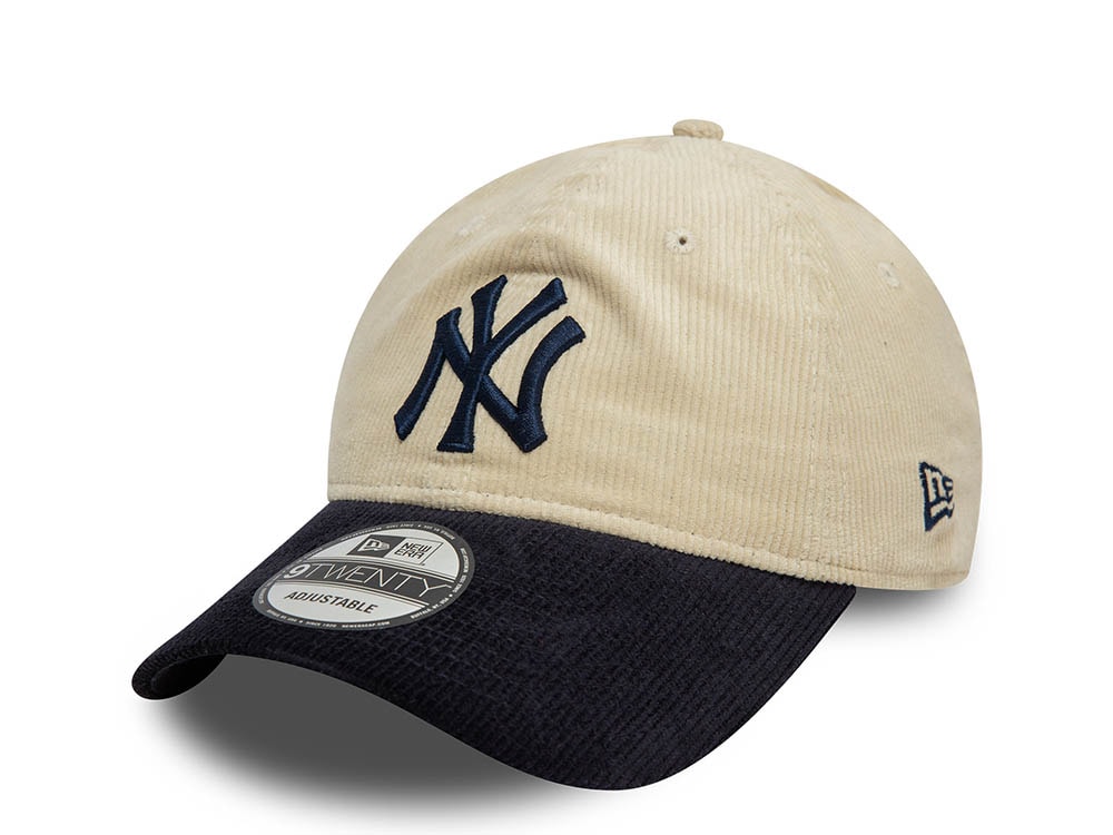 New Era New York Yankees Block Corduroy White 9Twenty Strapback Gorra