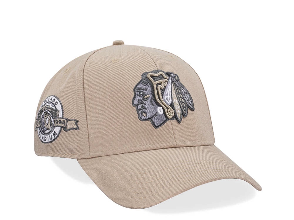 47Brand Chicago Blackhawks Chicago Stadium Vintage Khaki Sure Shot MVP Snapback Gorra