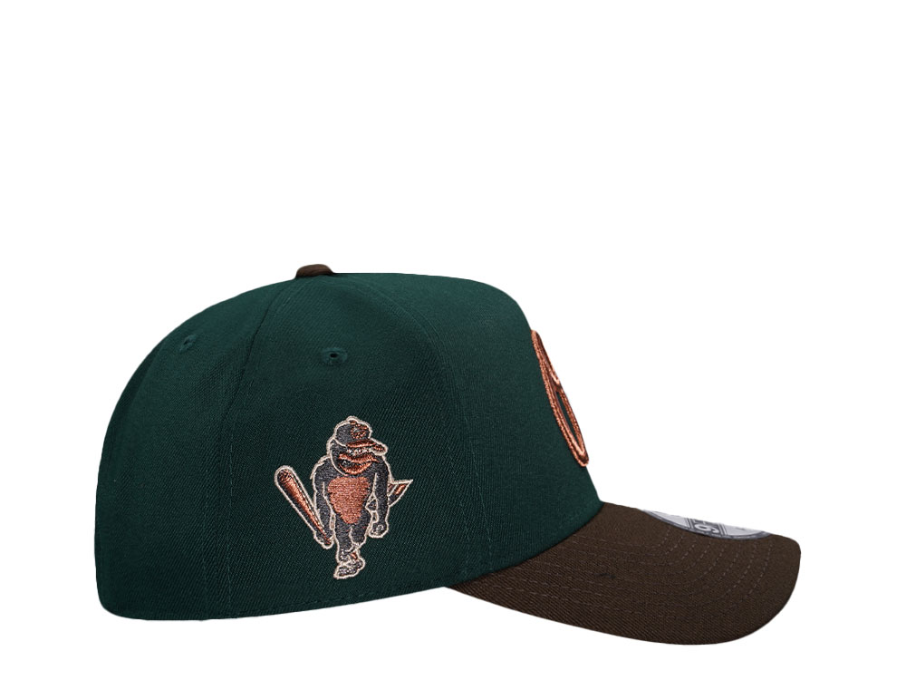 New Era Baltimore Orioles Copper Dark Green Two Tone 9Forty A Frame Snapback Gorra
