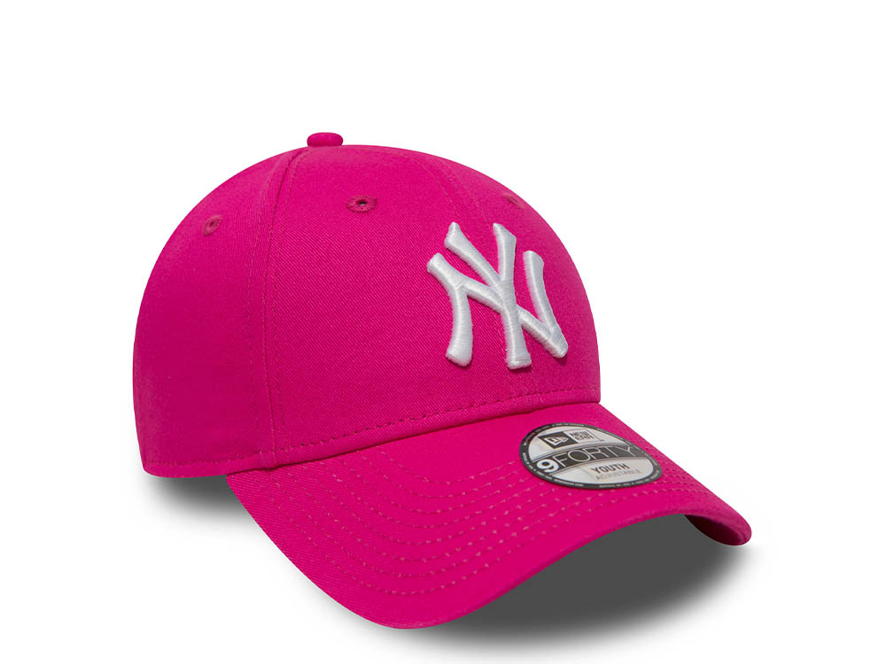 New Era New York Yankees League Basic Pink White Kids 9Forty Strapback Gorra