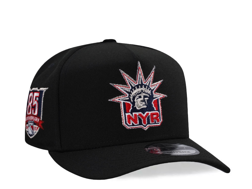 New Era New York Rangers 85th Anniversary Black Prime Edition 9Fifty A Frame Snapback Gorra