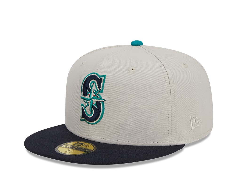 New Era Seattle Mariners Farm Team Stone Throwback Two Tone Edition 59Fifty Fitted Gorra