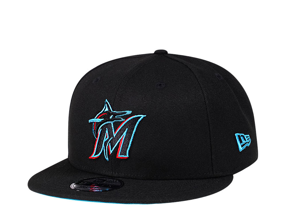 New Era Miami Marlins Black and Teal Edition 9Fifty Snapback Gorra