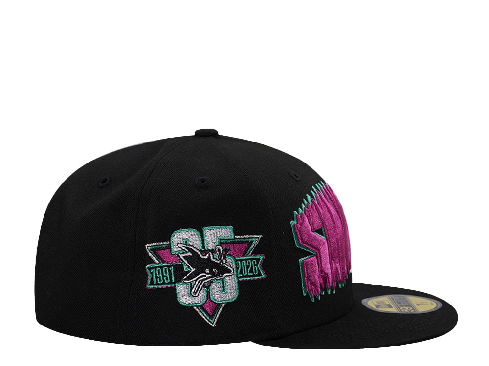 New Era San Jose Sharks 35th Anniversary Black Prime Edition 59Fifty Fitted Gorra