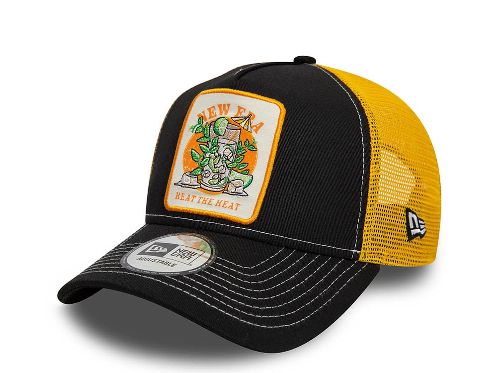 New Era Beat The Heat Summer Patch Black 9Forty A Frame Trucker Snapback Gorra
