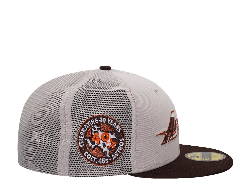 New Era Houston Astros 40th Anniversary Stone Two Tone Edition 59Fifty Trucker Fitted Gorra