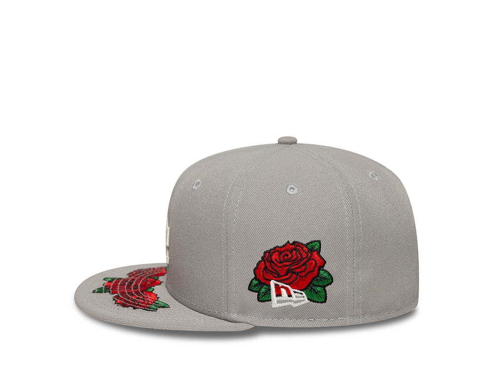 New Era Los Angeles Dodgers World Championship 1955 Floral Gray Prime Edition 59Fifty Fitted Gorra