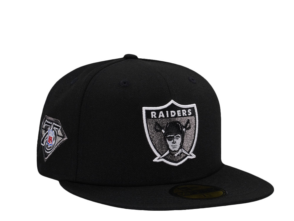 New Era Las Vegas Raiders 75th Anniversary Black Prime Edition 59Fifty Fitted Gorra