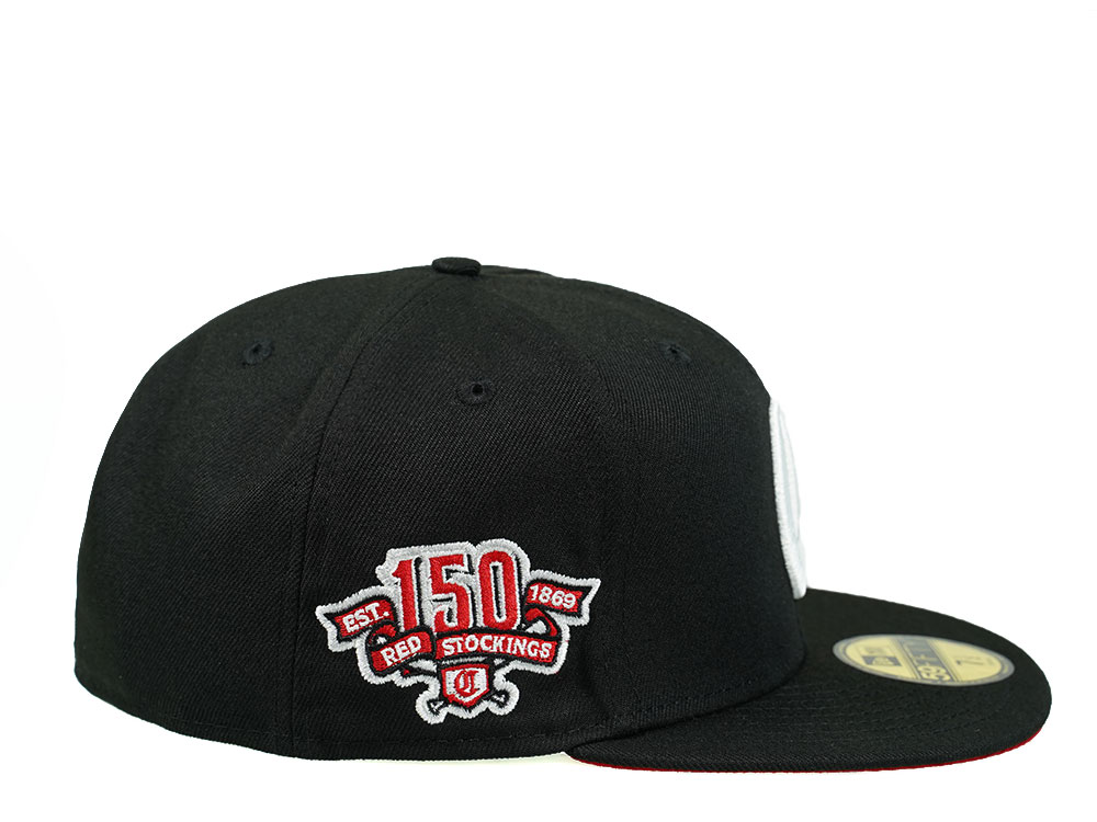 New Era Cincinnati Reds 150th Anniversary Black and Red 59Fifty Fitted Gorra