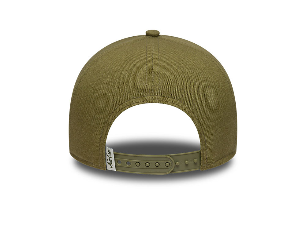 New Era Patch Olive Linen 9Forty E Frame Snapback Gorra