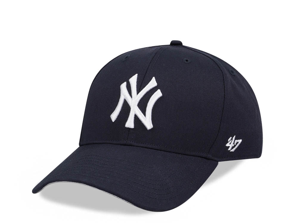 47Brand New York Yankees Navy Raised Basic MVP Snapback Gorra