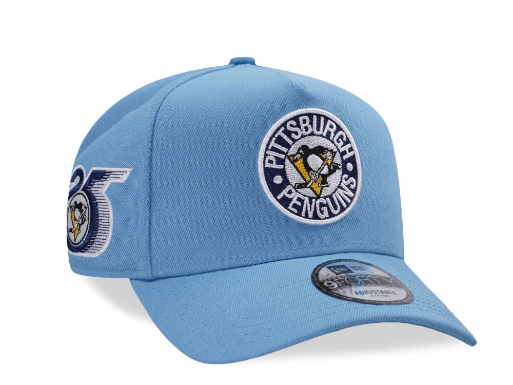New Era Pittsburgh Penguins 25th Anniversary Sky Blue Prime Edition 9Forty A Frame Snapback Gorra