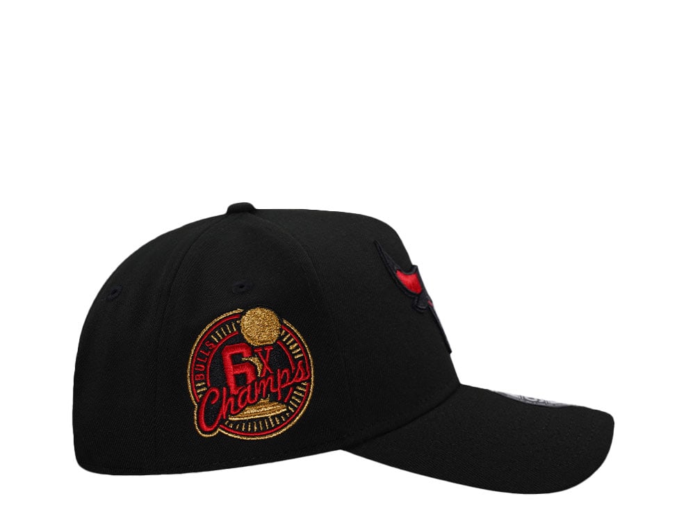 New Era Chicago Bulls 6x Champs Black and Red Prime Edition 9Forty A Frame Snapback Gorra