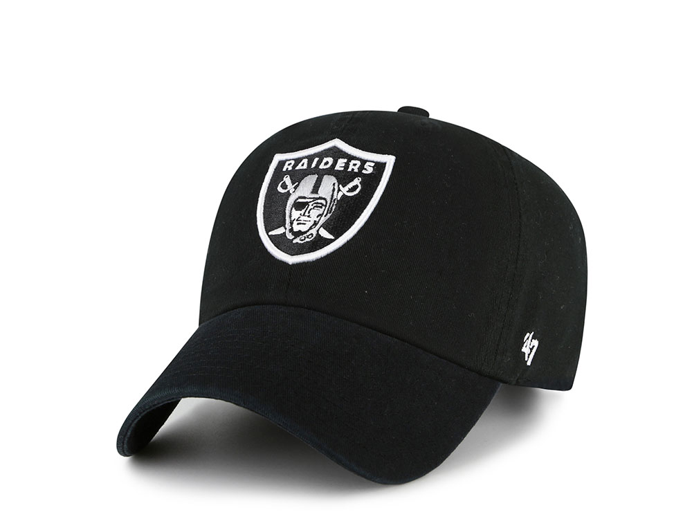 47Brand Las Vegas Raiders Black Classic Edition Clean Up Strapback Gorra