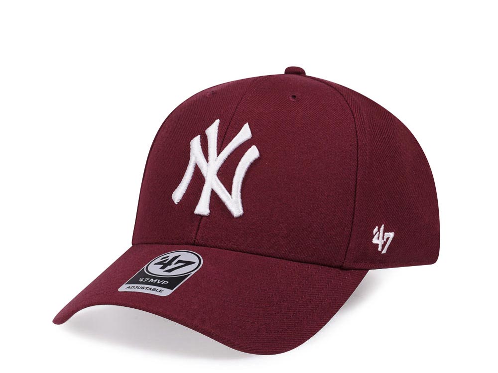 47Brand New York Yankees Classic Maroon Strapback Gorra