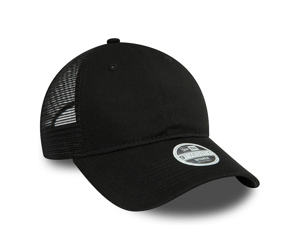 New Era Womens Black 9Twenty Trucker Strapback Gorra