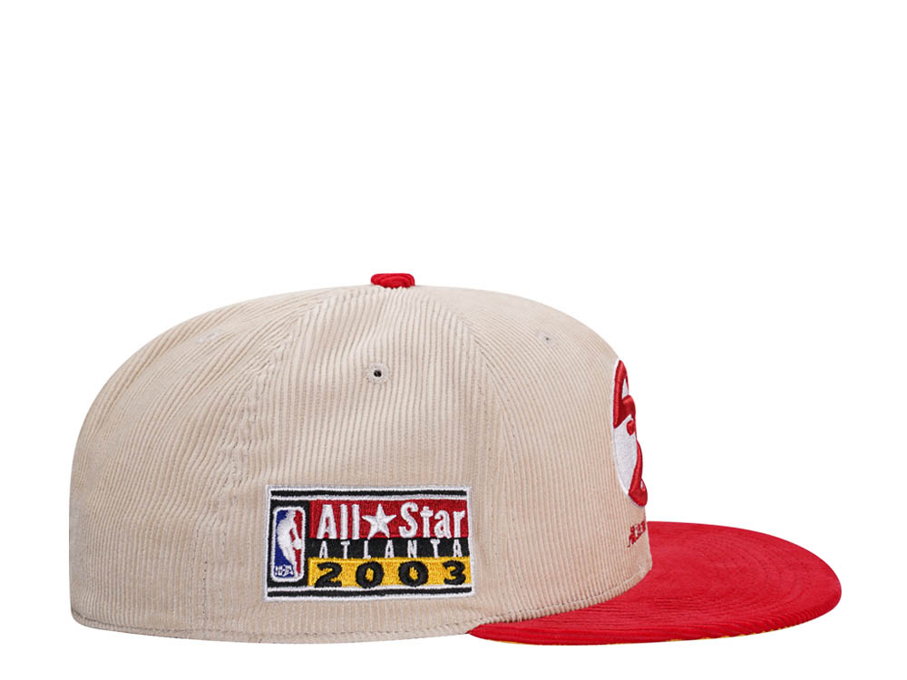 Mitchell & Ness Atlanta Hawks All Star 2003 Two Tone Hardwood Classic Cord Edition Dynasty Fitted Gorra