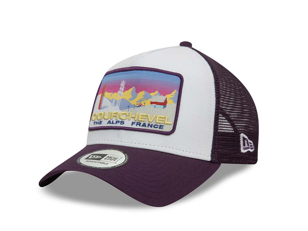 New Era Ski Patch Courchevel Edition White 9Forty A Frame Trucker Snapback Gorra