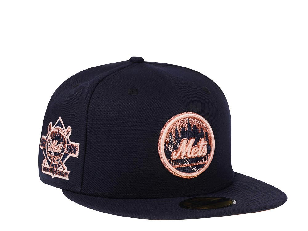 New Era New York Mets 25th Anniversary Navy Copper Peach Edition 59Fifty Fitted Gorra