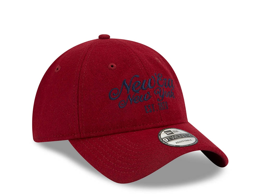 New Era Melton New York Est. 1920 Red 9Twenty Strapback Gorra