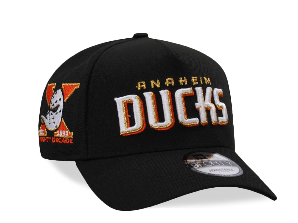 New Era Anaheim Ducks 10th Anniversary Black Prime Edition 9Forty A Frame Snapback Gorra