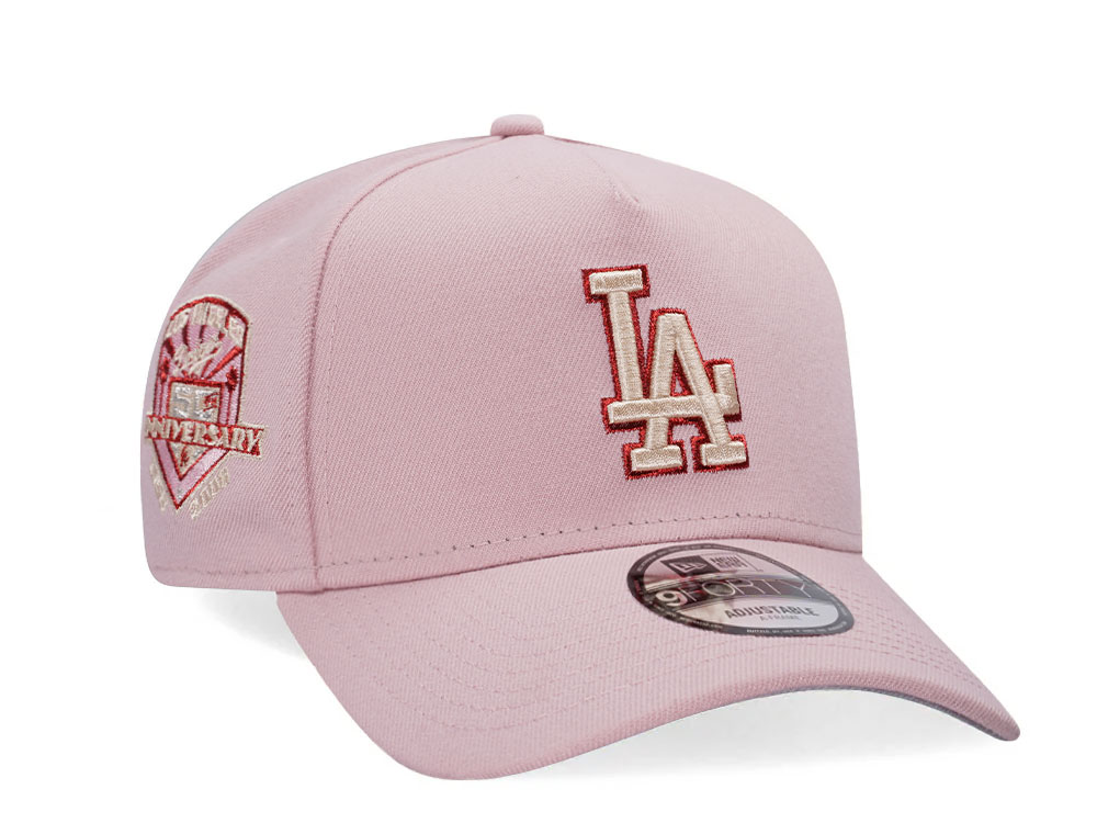 New Era Los Angeles Dodgers 50th Anniversary Pink Rouge 9Forty A Frame Snapback Gorra