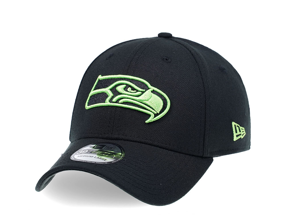 New Era Seattle Seahawks Curved Black Editon 39Thirty Stretch Gorra