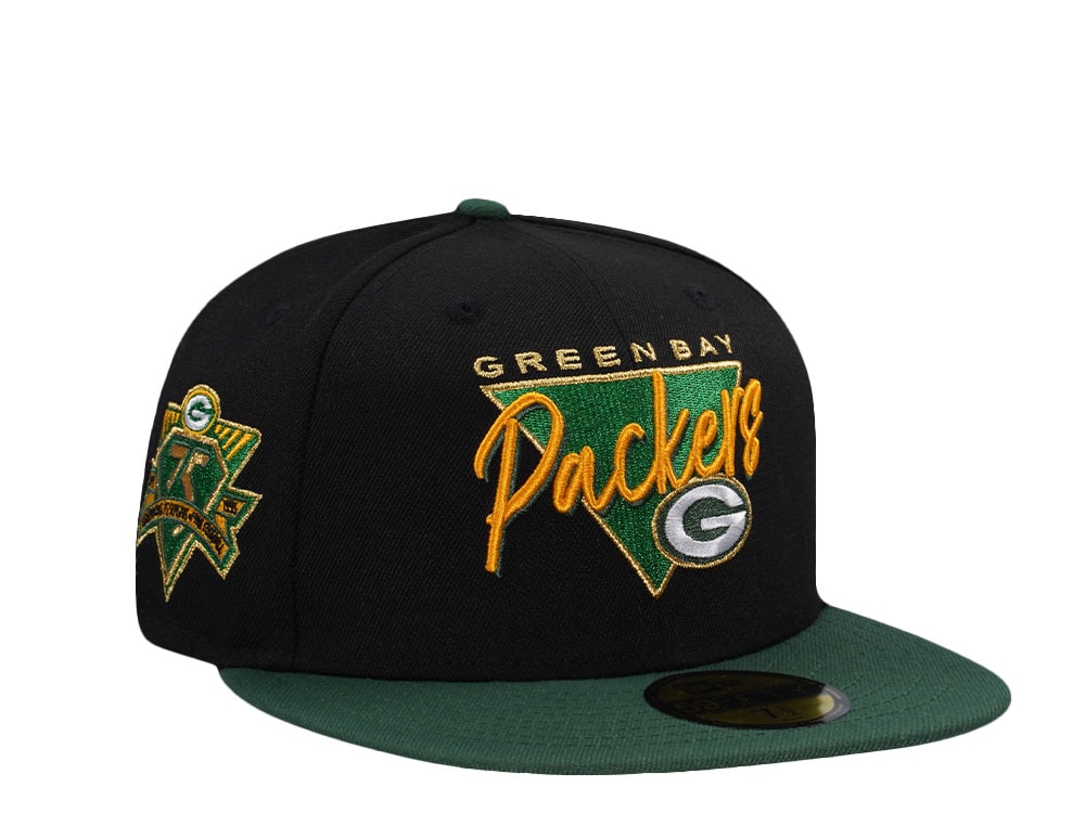 New Era Green Bay Packers 75th Anniversary Black Two Tone Edition 59Fifty Fitted Gorra