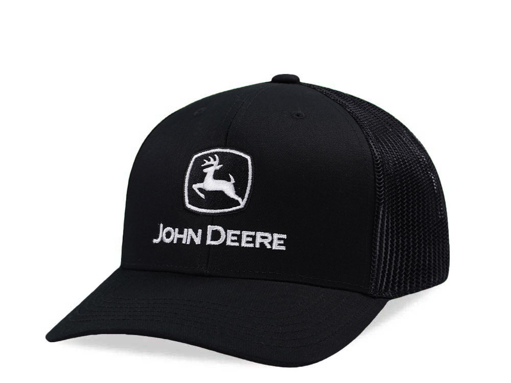 John Deere Logo Black Trucker Snapback Gorra