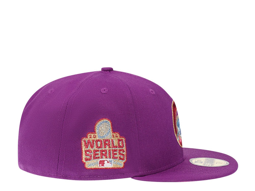 New Era Chicago Cubs World Series 2016 Grape Metallic Suede Elite Edition 59Fifty Fitted Gorra