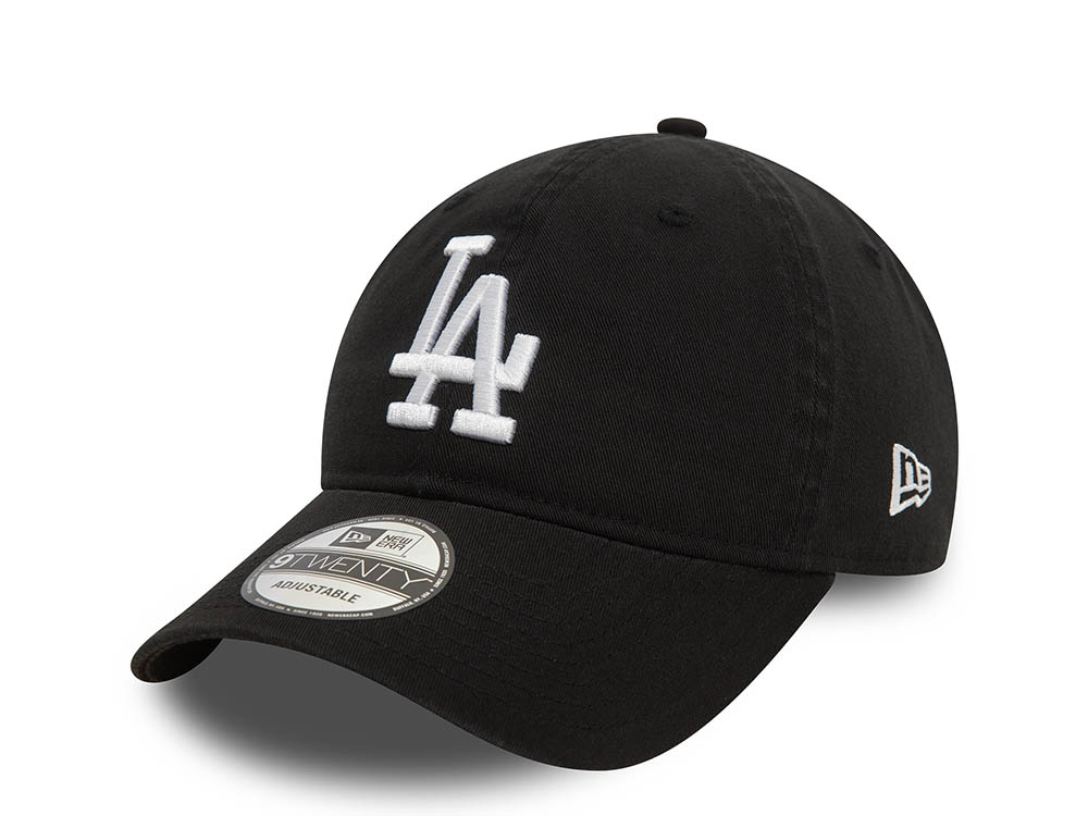 New Era Los Angeles Dodgers Washed Black and White 9Twenty Strapback Gorra