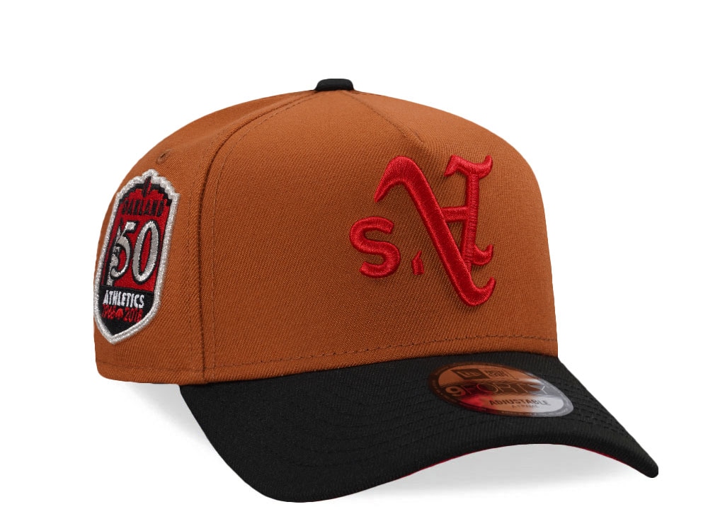 New Era Oakland Athletics 50th Anniversary Earth Brown Two Tone Edition 9Forty A Frame Snapback Gorra