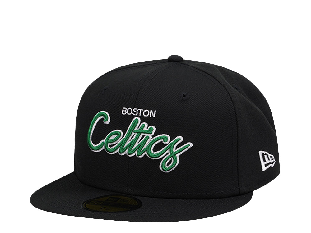 New Era Boston Celtics Black Script Classic Edition 59Fifty Fitted Gorra