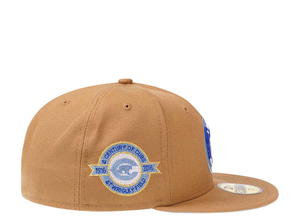 New Era Chicago Cubs 100 Years Wrigley Field Iced Wheat Edition 59Fifty Fitted Gorra