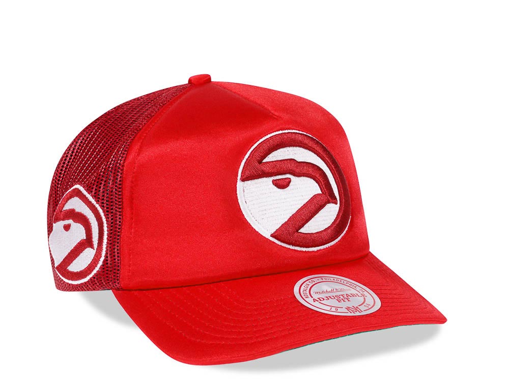 Mitchell & Ness Atlanta Hawks Satin Throwback Trucker Snapback Gorra