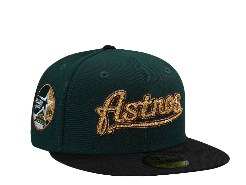 New Era Houston Astros 35th Anniversary Dark Green Chainstitch Two Tone Edition 59Fifty Fitted Gorra