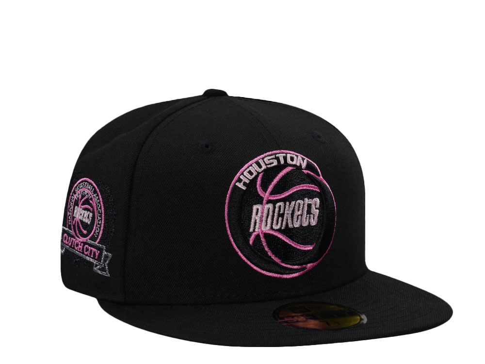 New Era Houston Rockets Clutch City Pink Black Prime Edition 59Fifty Fitted Gorra