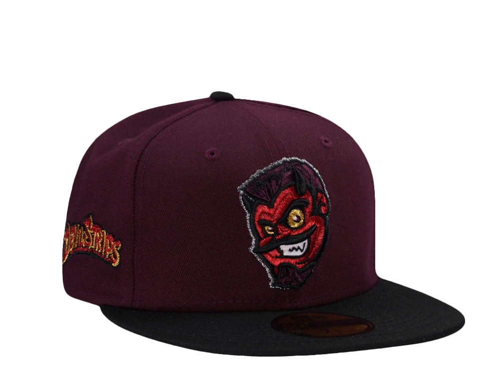 New Era Akron Devil Strips Maroon Two Tone Edition 59Fifty Fitted Gorra