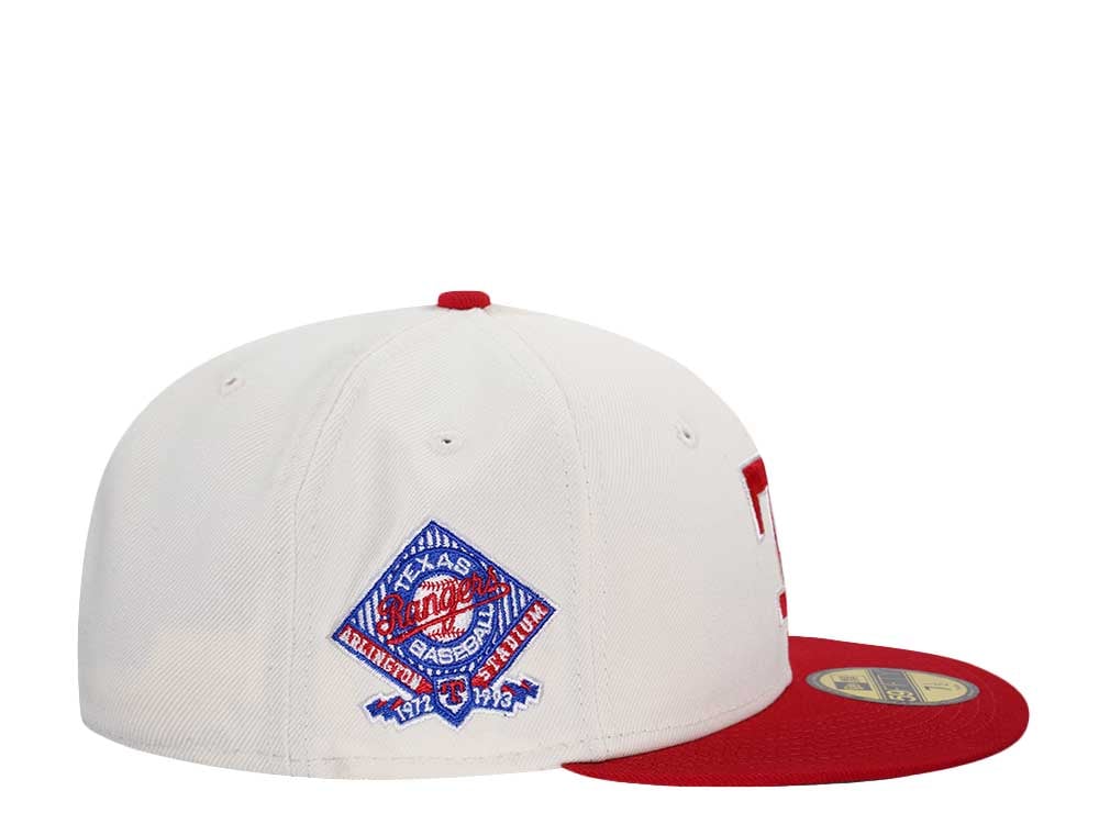 New Era Texas Rangers Arlington Stadium Chrome Throwback Two Tone Edition 59Fifty Fitted Gorra