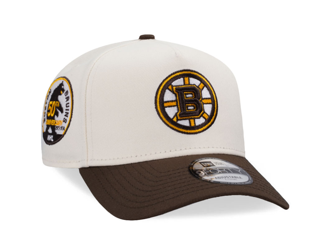 New Era Boston Bruins 50th Anniversary Chrome Two Tone Edition 9Forty A Frame Snapback Gorra