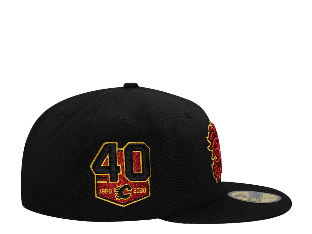 New Era Calgary Flames 40th Anniversary Black Metallic Edition 59Fifty Fitted Gorra