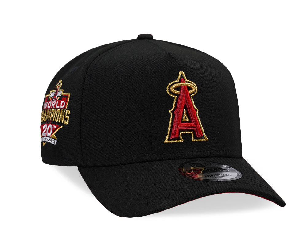 New Era Anaheim Angels 20th Anniversary Black and Red Edition 9Forty A Frame Snapback Gorra