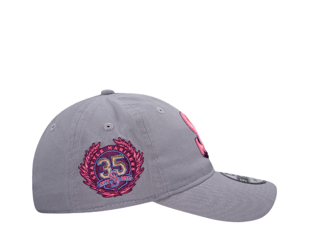 New Era Seattle Mariners 35th Anniversary Pink Glow Gray Edition 9Twenty Strapback Gorra
