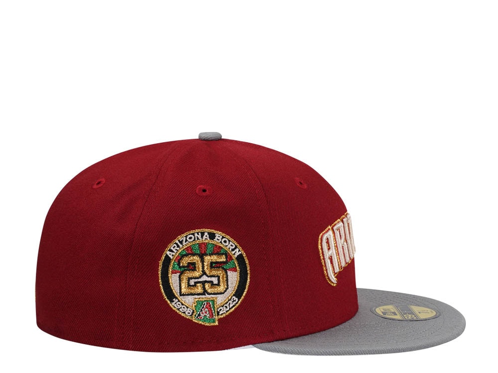 New Era Arizona Diamondbacks 25th Anniversary Maroon Gold Two Tone Edition 59Fifty Fitted Gorra