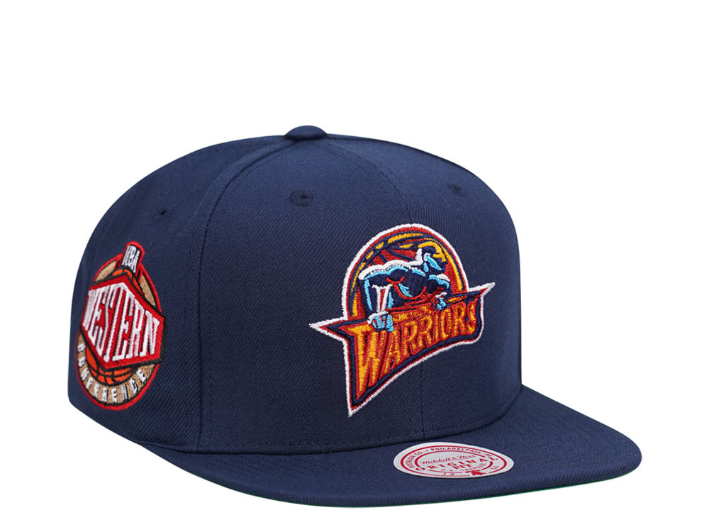 Mitchell & Ness Golden State Warriors Conference Patch Navy Snapback Gorra