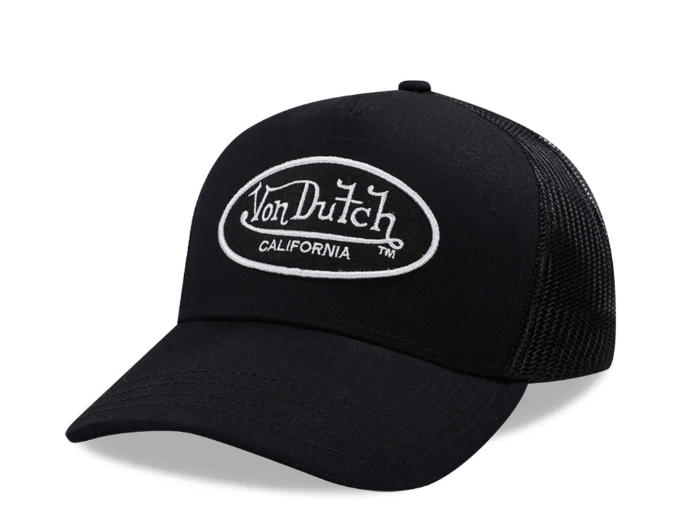 Von Dutch Oval Patch Black Edition Trucker Strapback Gorra