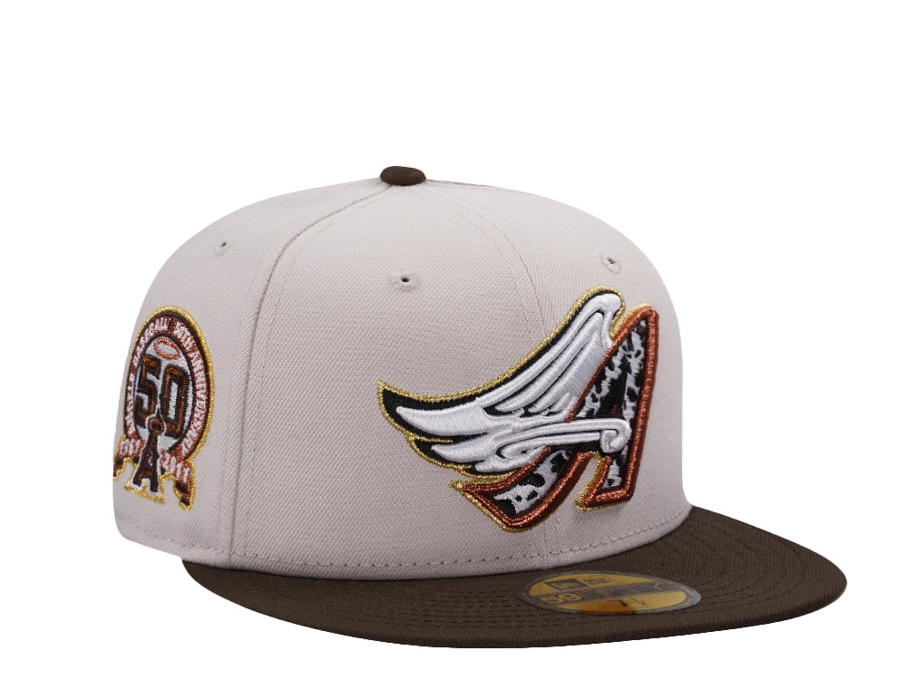New Era Anaheim Angels 50th Anniversary Stone Two Tone Edition 59Fifty Fitted Gorra